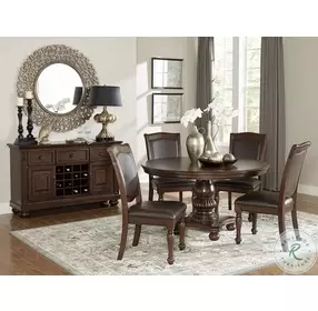 Lordsburg Brown Cherry Round Dining Table