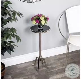 Sash Nickel Metal And Marble End Table