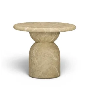 Cynthia Light Emperador Outdoor Round Side Table