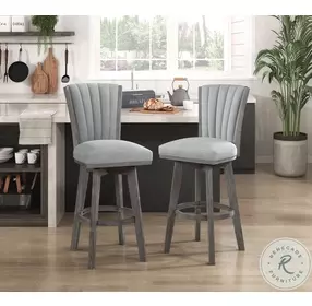 Corvallis Wire Brushed Gray Swivel Pub Chair Set of 2