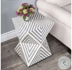Anais White And Grey Bone End Table