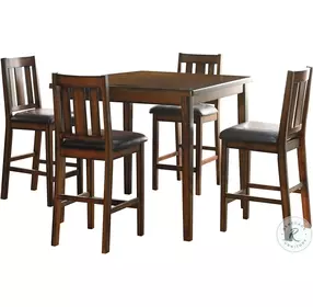 Delmar Espresso 5 Piece Counter Height Dining Room Set