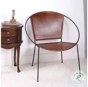 Milo Brown Leather Accent Chair