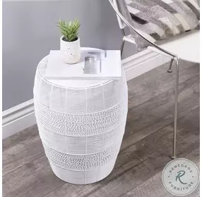 Bellarose White Metal End Table