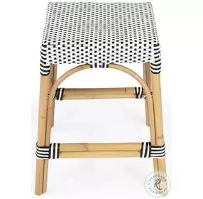 Robias Black And White Rattan Counter Height Stool