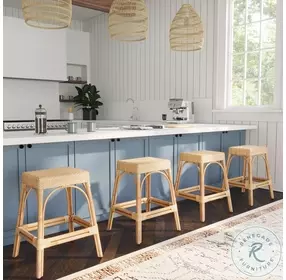 Robias Natural Rattan Counter Height Stool