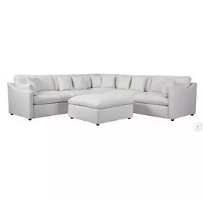 Hobson Off White 5 Piece Performance Fabric Sectional