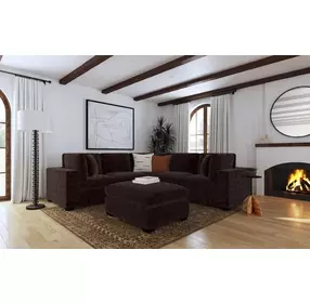Lakeview Dark Chocolate Upholstered Ottoman