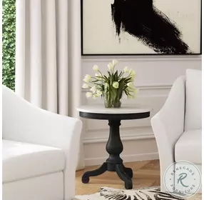 Danielle Washed Black And White Marble Side Table