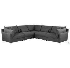 Sasha Barely Black 5 Piece Sectional