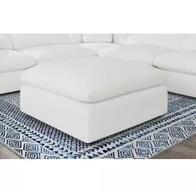 Raleigh Ivory Performance Fabric Ottoman