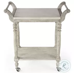 Danielle Rustic Gray 30" Rectangular 2 Tier Bar Cart