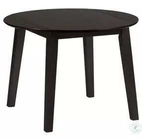 Simplicity Espresso Round Drop Leaf Dining Room Set