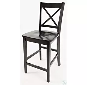 Simplicity Espresso Cross Back Counter Height Stool Set of 2