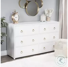 Lark White 6 Drawer Dresser