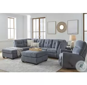 Marleton Denim Oversized Accent Ottoman
