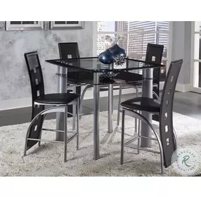 Sona Black And Silver Counter Height Chair Set of 2