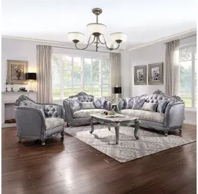 Ariadne Gray Upholstered Lounge Chair with Pillow