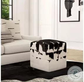 Victorian Hair on Hide Pouffe