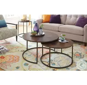 Sanford Acid Acid Washed Copper And Antiqued Bronze Round Cocktail Table