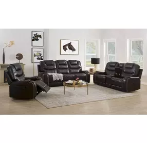 Braylon Brown Reclining 90" Sofa with Nailhead Trim