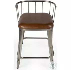 Coriander Brown Leather Counter Height Stool