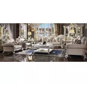 Picardy Beige Oversized 110" Sofa with Nailhead Trim