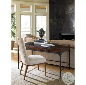 Island Fusion Medium Coconut Shell Brown And Black Borneo Writing Desk