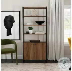 Drake Brown And Black 2 Door Bookcase