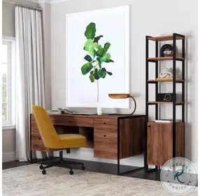 Drake Brown And Black 1 Door Bookcase