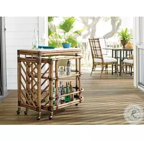 Twin Palms Warm Medium Umber Cable Beach Bar Cart