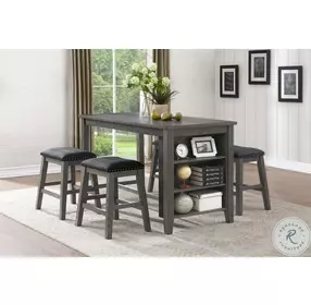 Timbre Wire Brushed Gray Counter Height Stool Set of 2