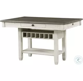 Granby Antique White And Rosy Brown Counter Height Dining Room Set