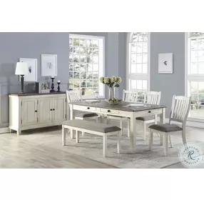 Granby Antique White Bench