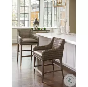 Cypress Point Rich Dove Gray Turner Woven Bar Stool Set of 2