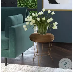 Allen Antique Gold Decorative Wire Accent Table