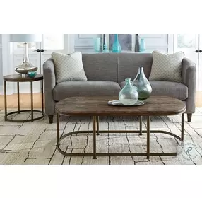 Leone Weathered And Antique Brass Round End Table