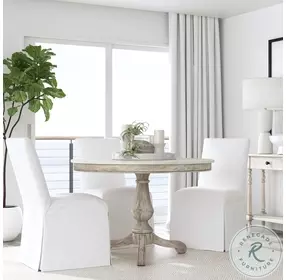 Danielle Gray And Ivory Marble Round Dining Table