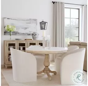 Danielle Sandalwood Beige And Ivory Marble Round Dining Table