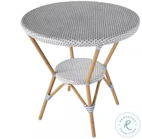 Tobias White and Blue Dot Outdoor Bistro Table Set