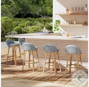 Tobias Baby Blue Outdoor Low Back Counter Height Stool