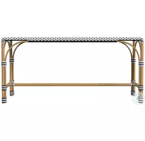 Tobias Black And White Outdoor Rectangular Dining Bench