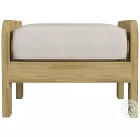 Monhegan Ivory neutral Teak Outdoor Ottoman