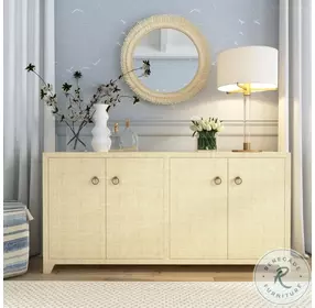 Bar Harbor Natural Raffia 4 Door Sideboard