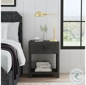 Bar Harbor Charcoal Raffia Nightstand