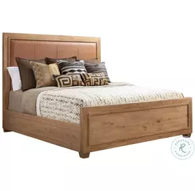 Los Altos Natural Oak Stain Antilles Upholstered Panel Bedroom Set
