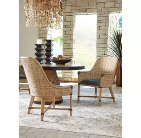 Los Altos Keeling Blue Leather Upholstered Arm Chair