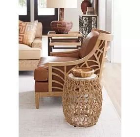 Los Altos Marion Brown Leather Upholstered Accent Chair