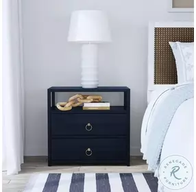 Lark Navy Blue 2 Drawer Nightstand