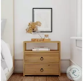 Lark neutral Mango 2 Drawer Nightstand